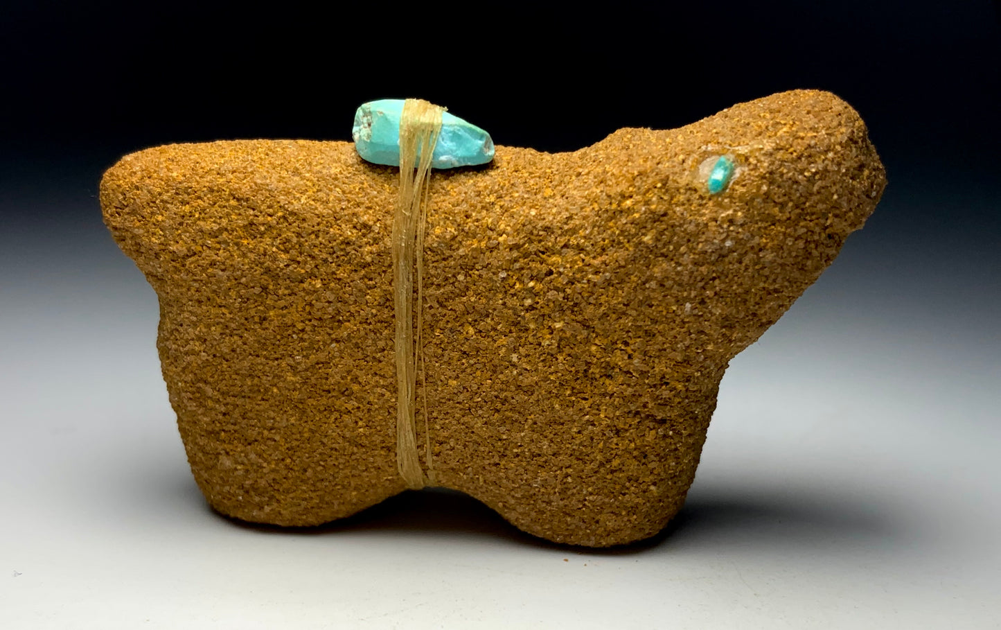 Mid Century Native Zuni Carved Sandstone Bear Fetish By Theodore Kucate (d.)