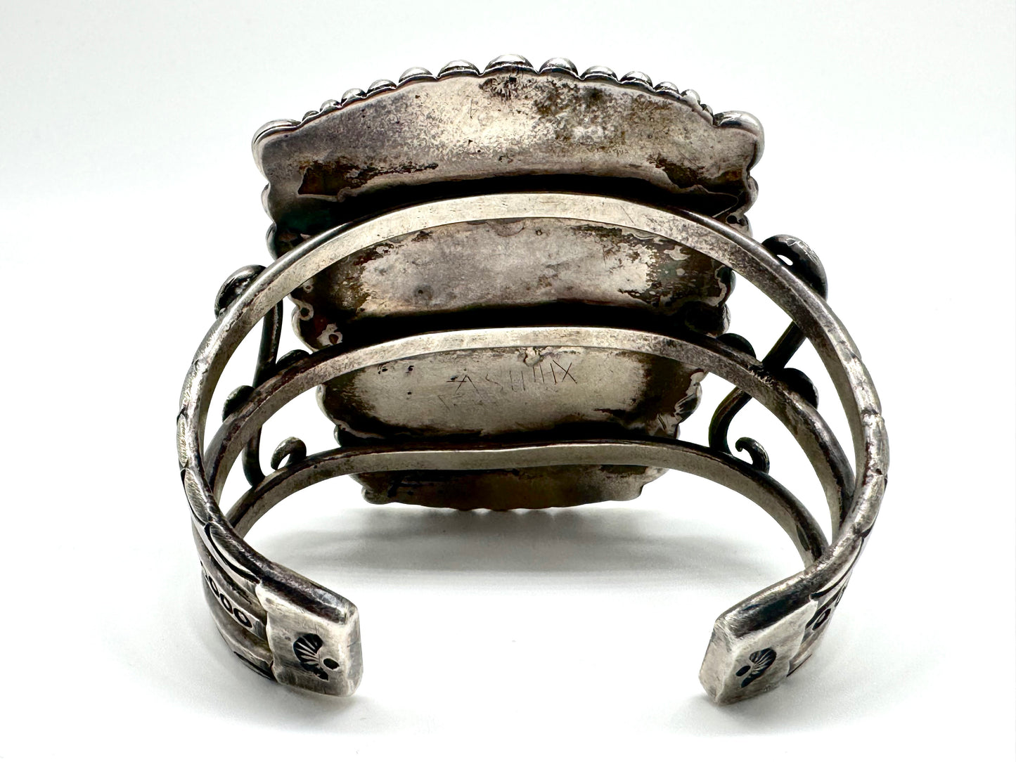 Finest Large Native Zuni Sterling Silver Inlay Knifewing Cuff/Bracelet By Dan Simplicio & Unknown Zuni Inlay