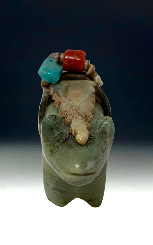 1970s Native Zuni Carved Serpentine Bear Fetish By Edna Leki (d.)