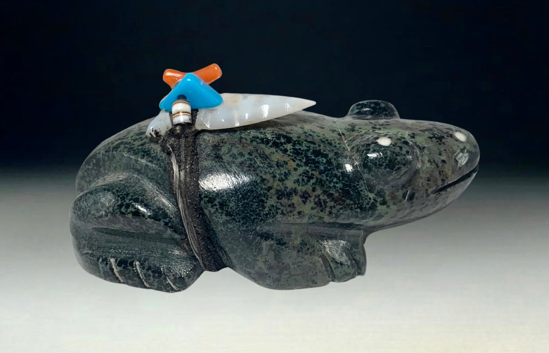 Native Zuni Carved Stone Frog Fetish By Anderson Weahkee (d.)