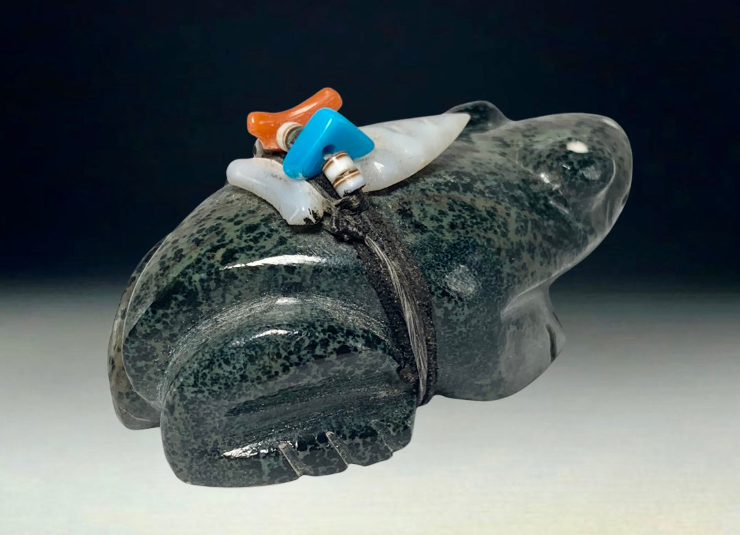 Native Zuni Carved Stone Frog Fetish By Anderson Weahkee (d.)