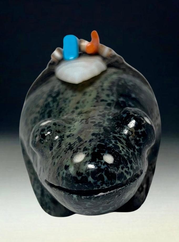 Native Zuni Carved Stone Frog Fetish By Anderson Weahkee (d.)