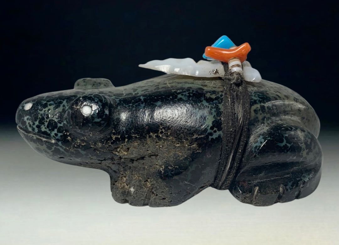 Native Zuni Carved Stone Frog Fetish By Anderson Weahkee (d.)