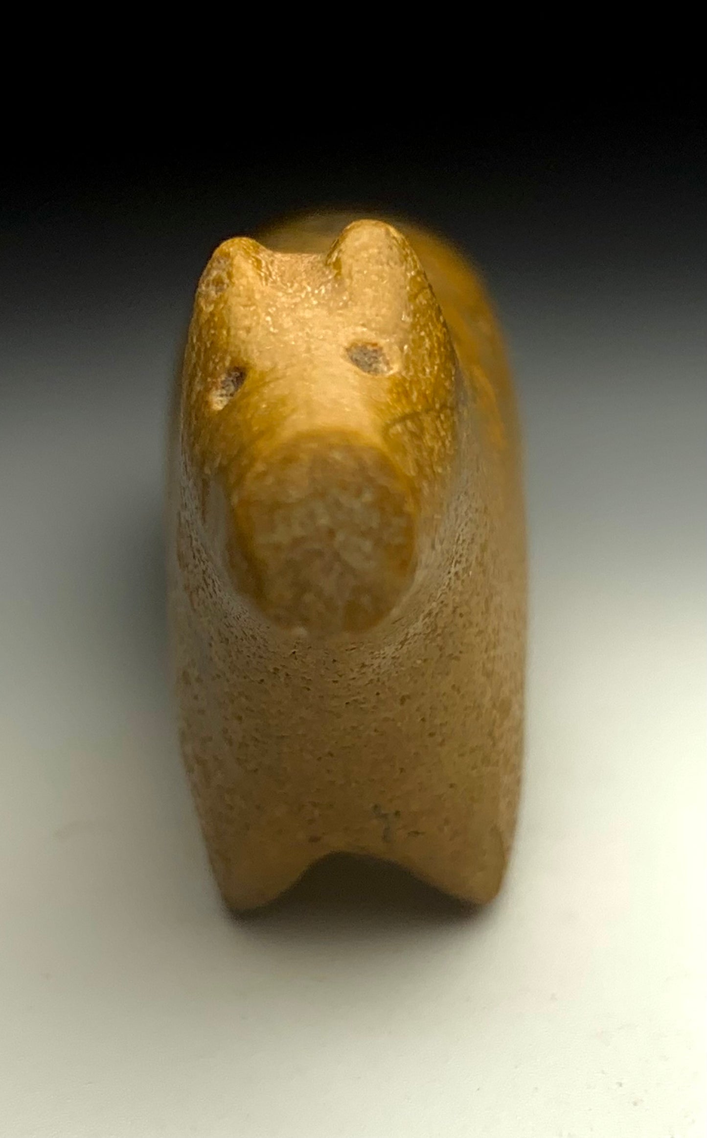 Mid Century Native Zuni Carved Stone Bear Fetish By Old Man Acque (d.)