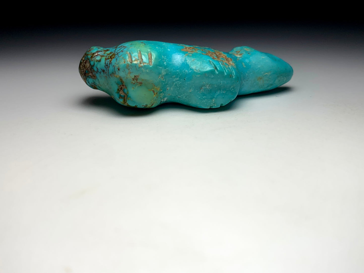 1970s Native Zuni Carved Turquoise Bear Fetish By Pete & Dinah Gasper (d.)