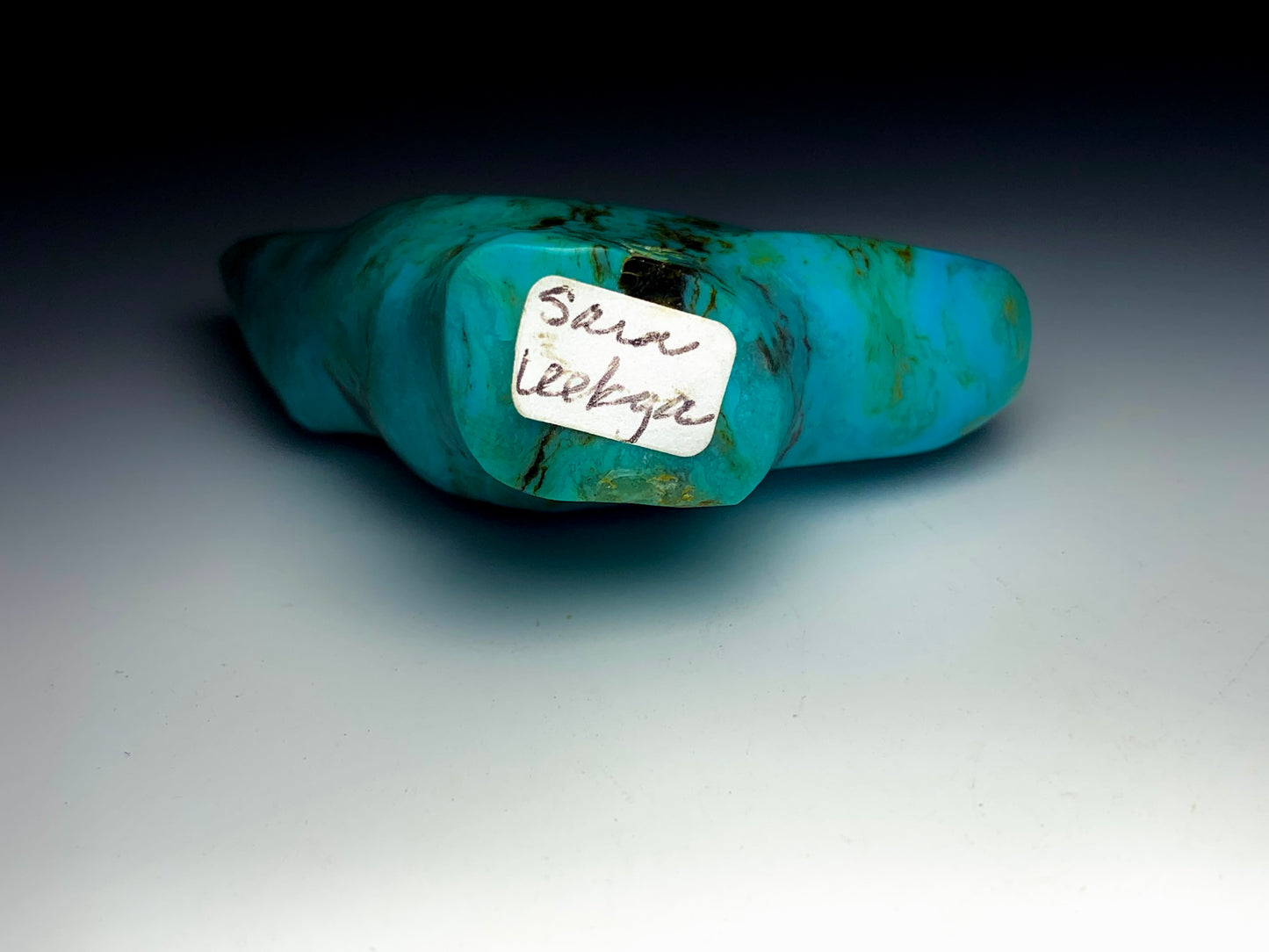 1970s Native Zuni Carved Turquoise Bird Fetish By Sarah Leekya (d.)