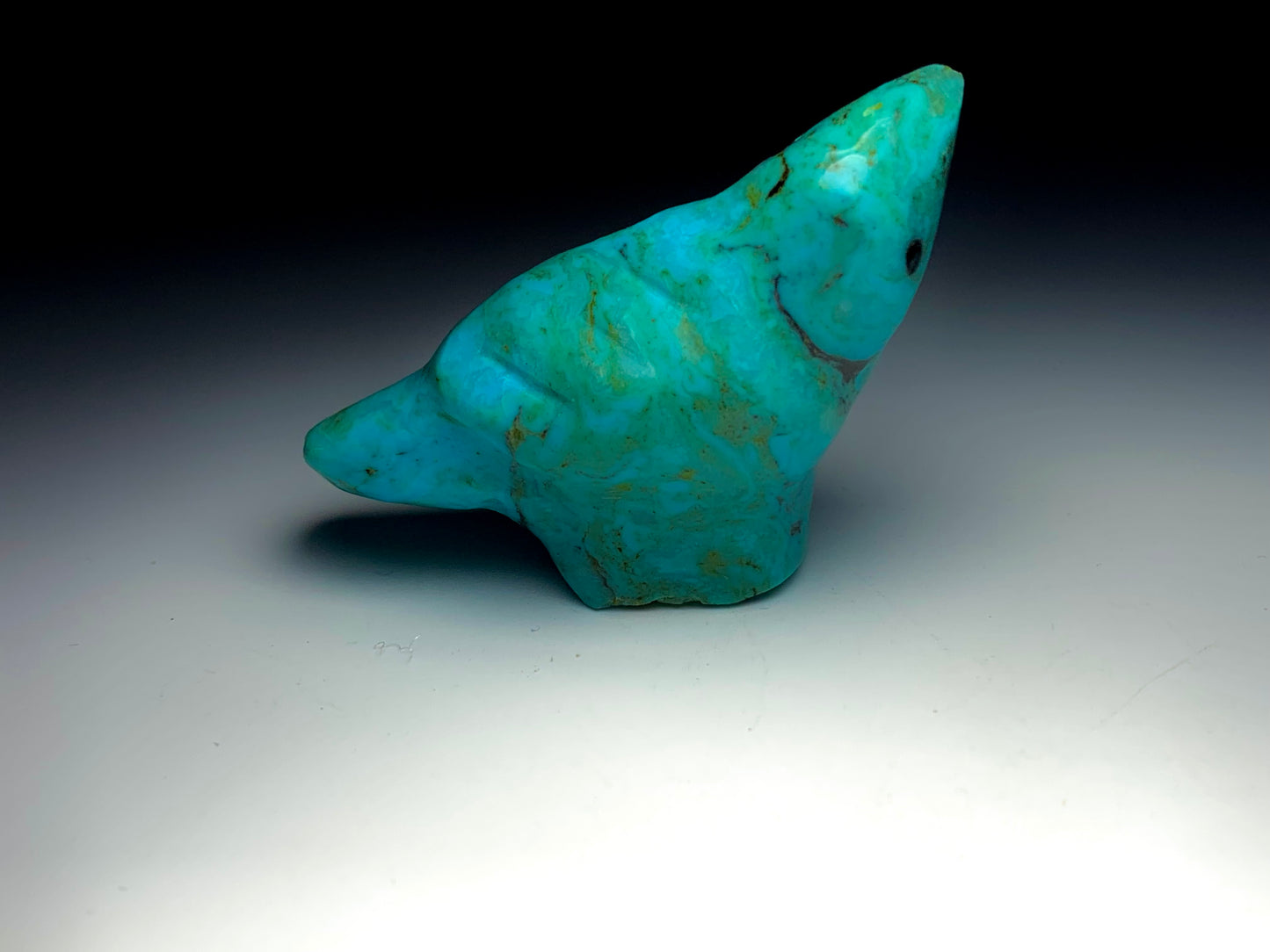 1970s Native Zuni Carved Turquoise Bird Fetish By Sarah Leekya (d.)