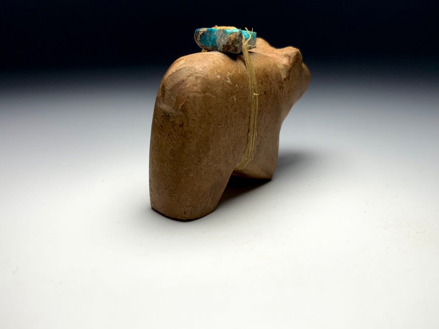 Mid Century Native Zuni Carved Travertine Bear Fetish By Leo Poblano (d.)