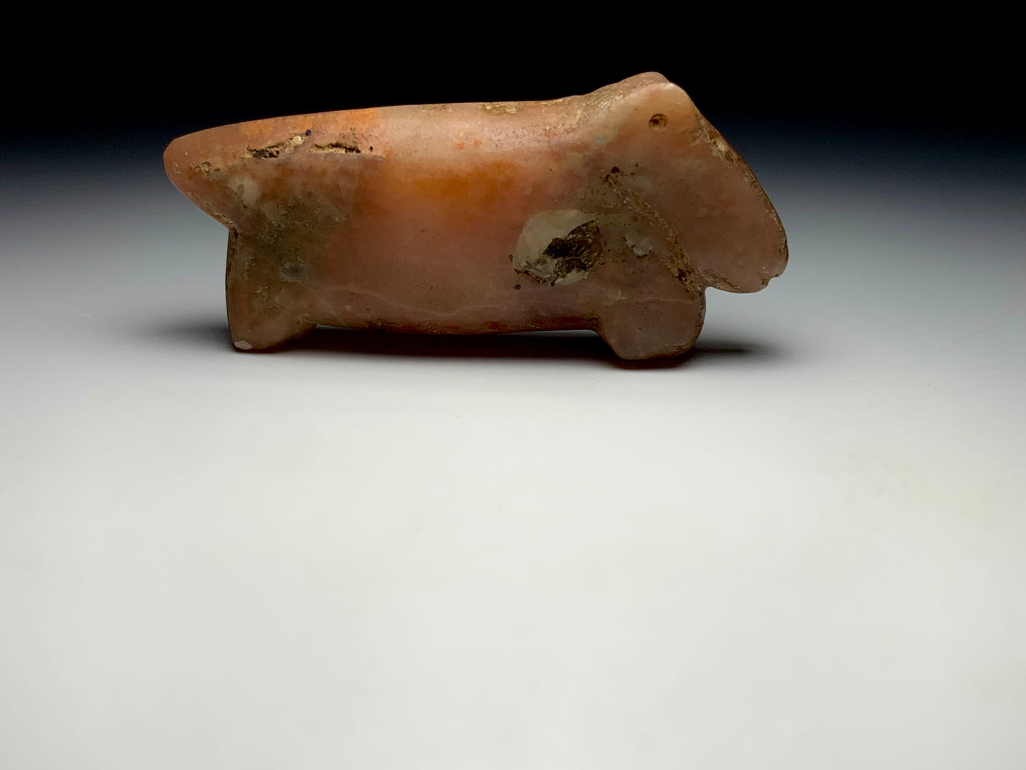 Mid Century Native Zuni Carved Stone Bear Fetish By Leo Poblano (d.)