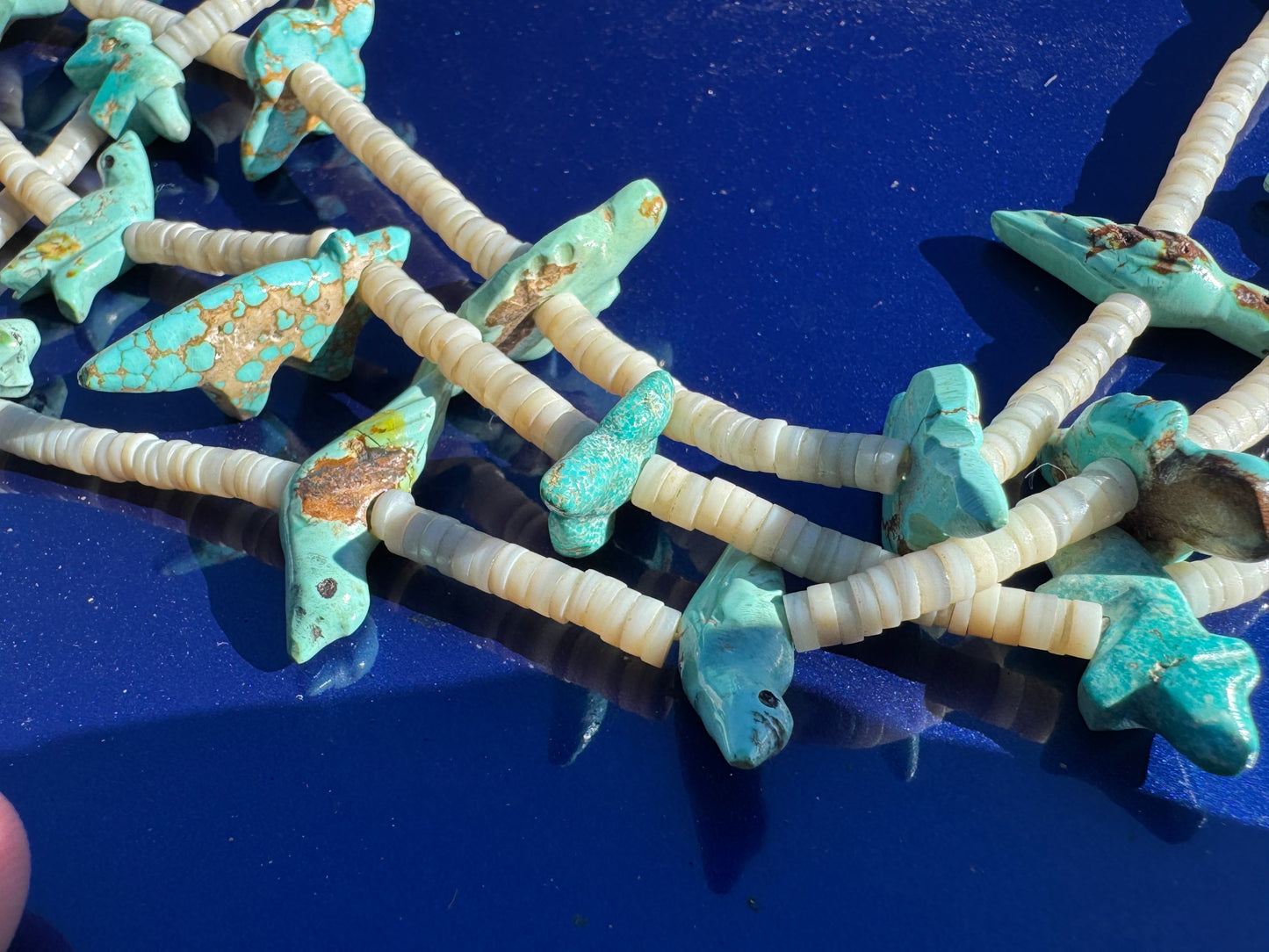 1940s Native Zuni Carved Multi Stone Fetish Necklace By Leekya Deyuse (d.) & David Tsikewa (d.)