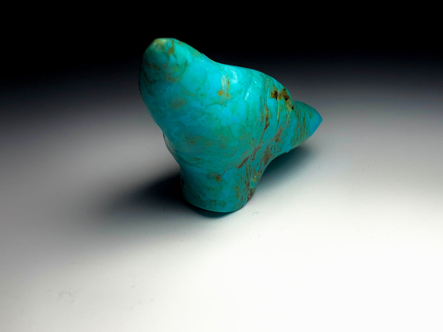 1970s Native Zuni Carved Turquoise Bird Fetish By Sarah Leekya (d.)