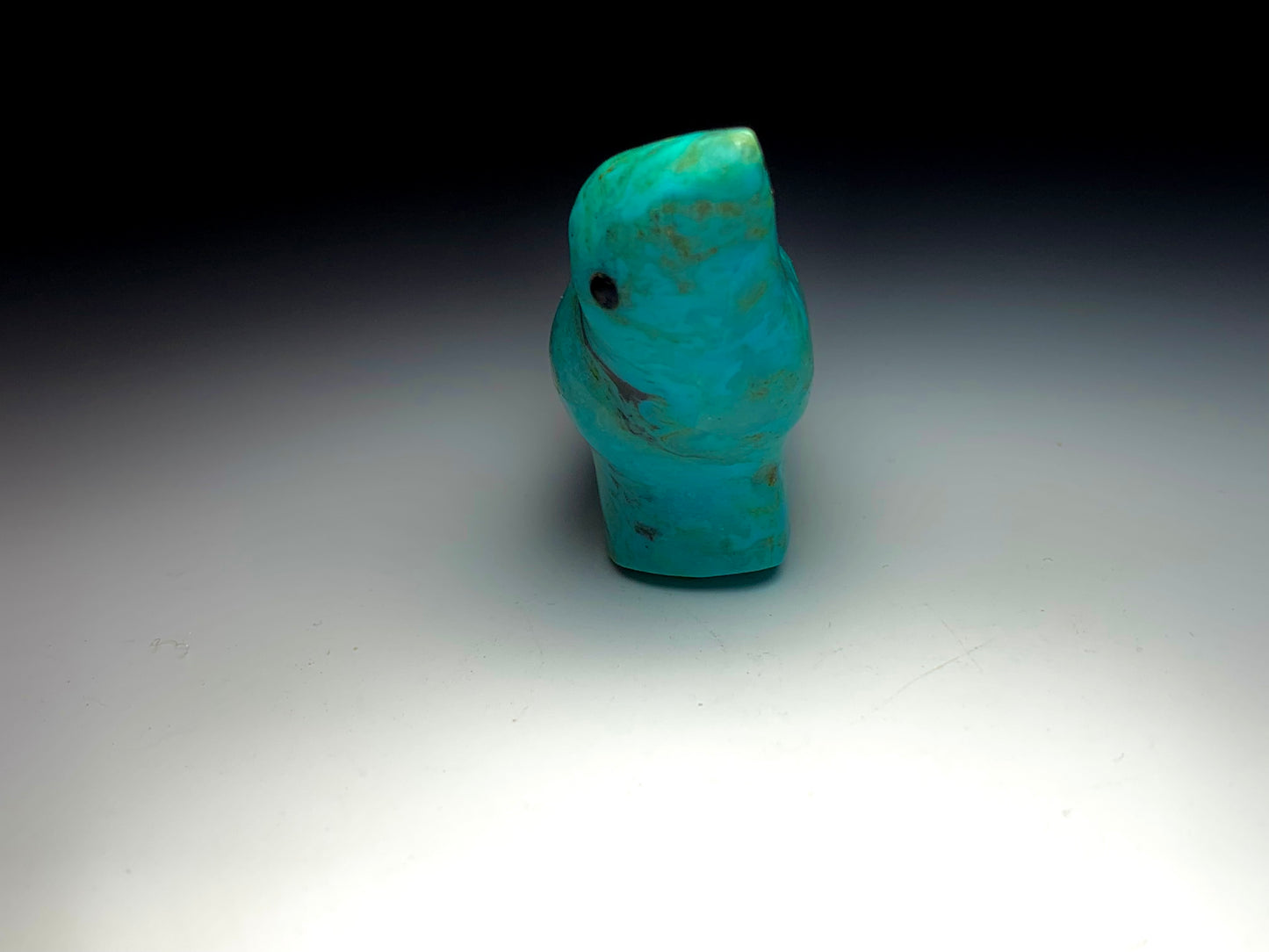 1970s Native Zuni Carved Turquoise Bird Fetish By Sarah Leekya (d.)