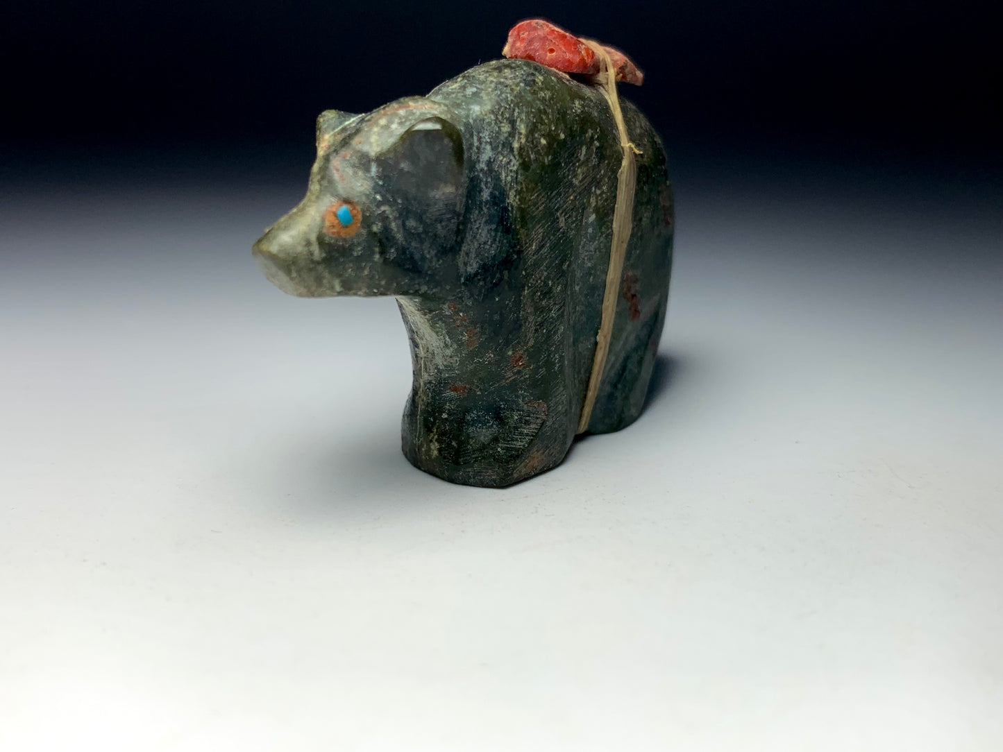 Native Zuni Carved Stone Bear Fetish By Saul Yuselew (d.)