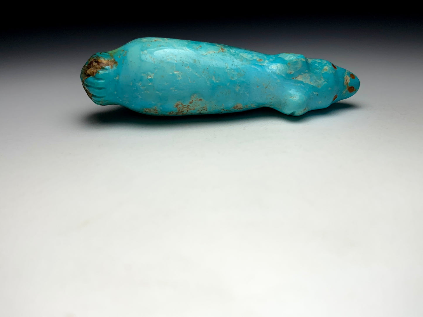 1970s Native Zuni Carved Turquoise Bear Fetish By Pete & Dinah Gasper (d.)