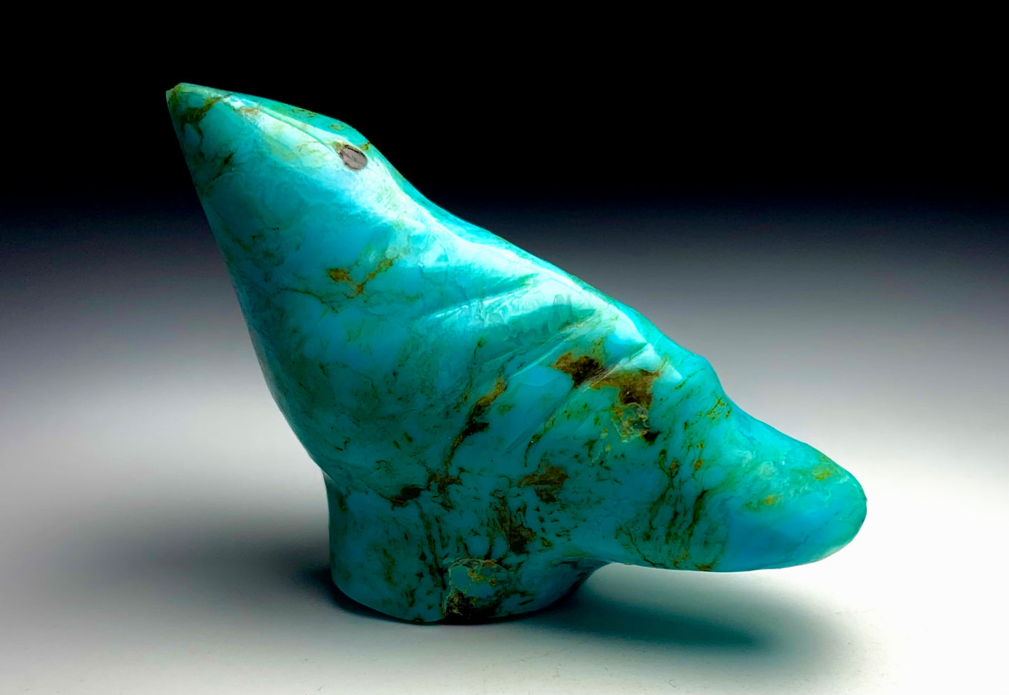 1970s Native Zuni Carved Turquoise Bird Fetish By Sarah Leekya (d.)