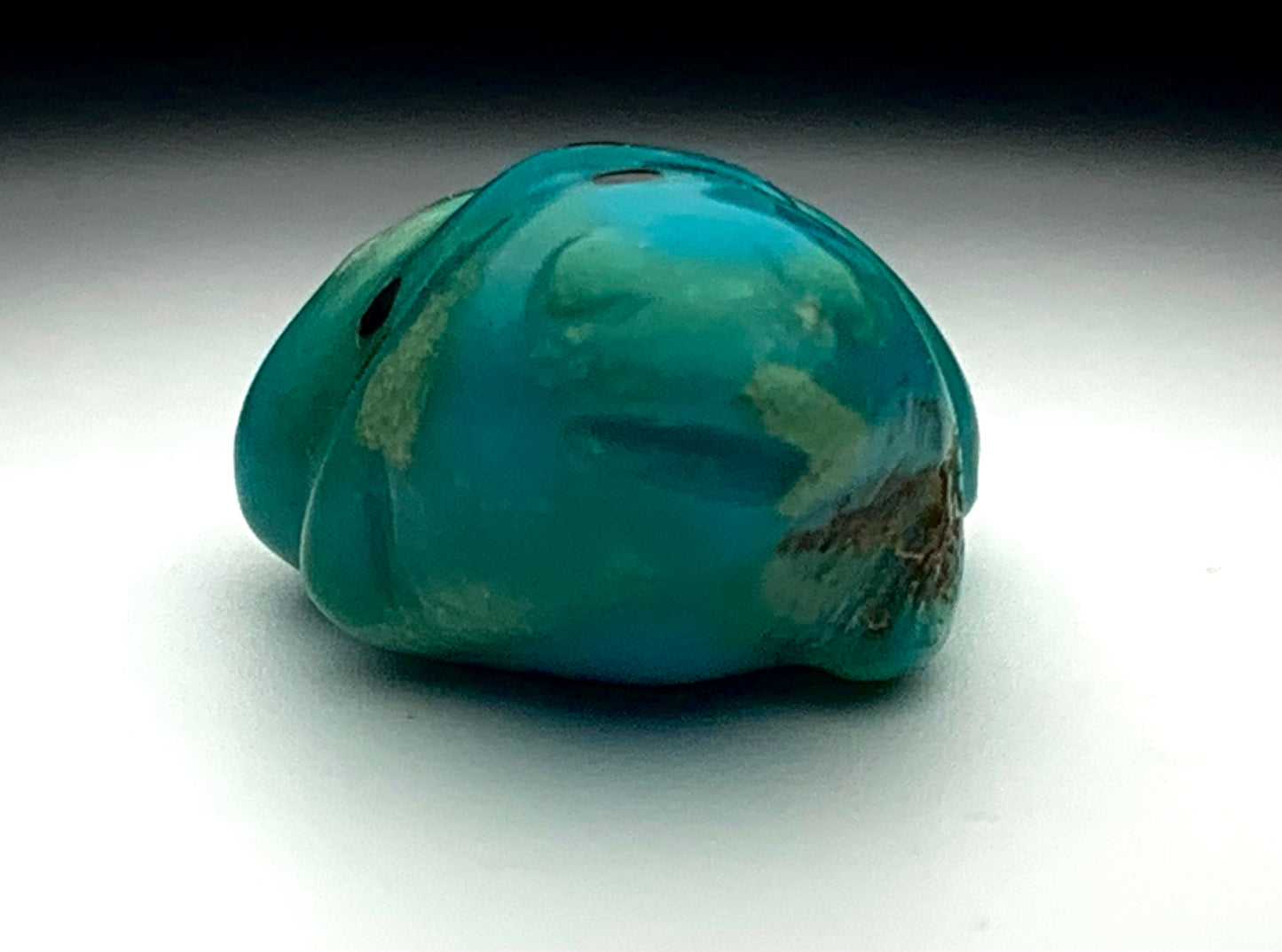 Mid Century Native Zuni Carved Turquoise Frog Fetish By Leo Poblano (d.)