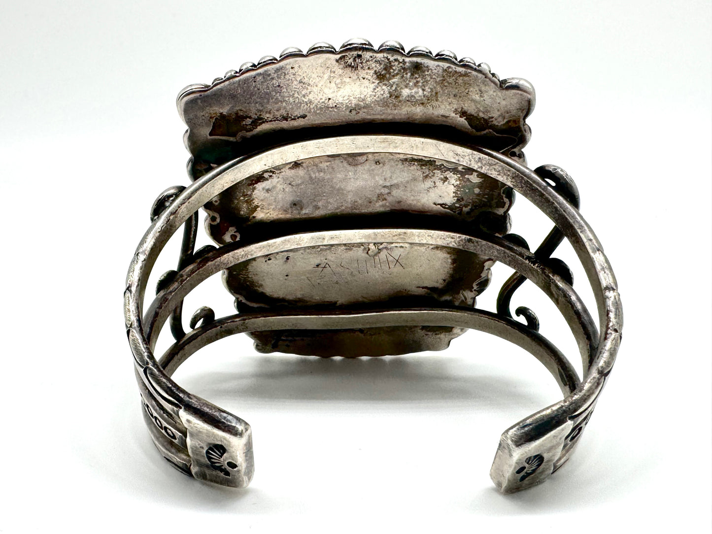 Finest Large Native Zuni Sterling Silver Inlay Knifewing Cuff/Bracelet By Dan Simplicio (d.) & David Tsikewa (d.)