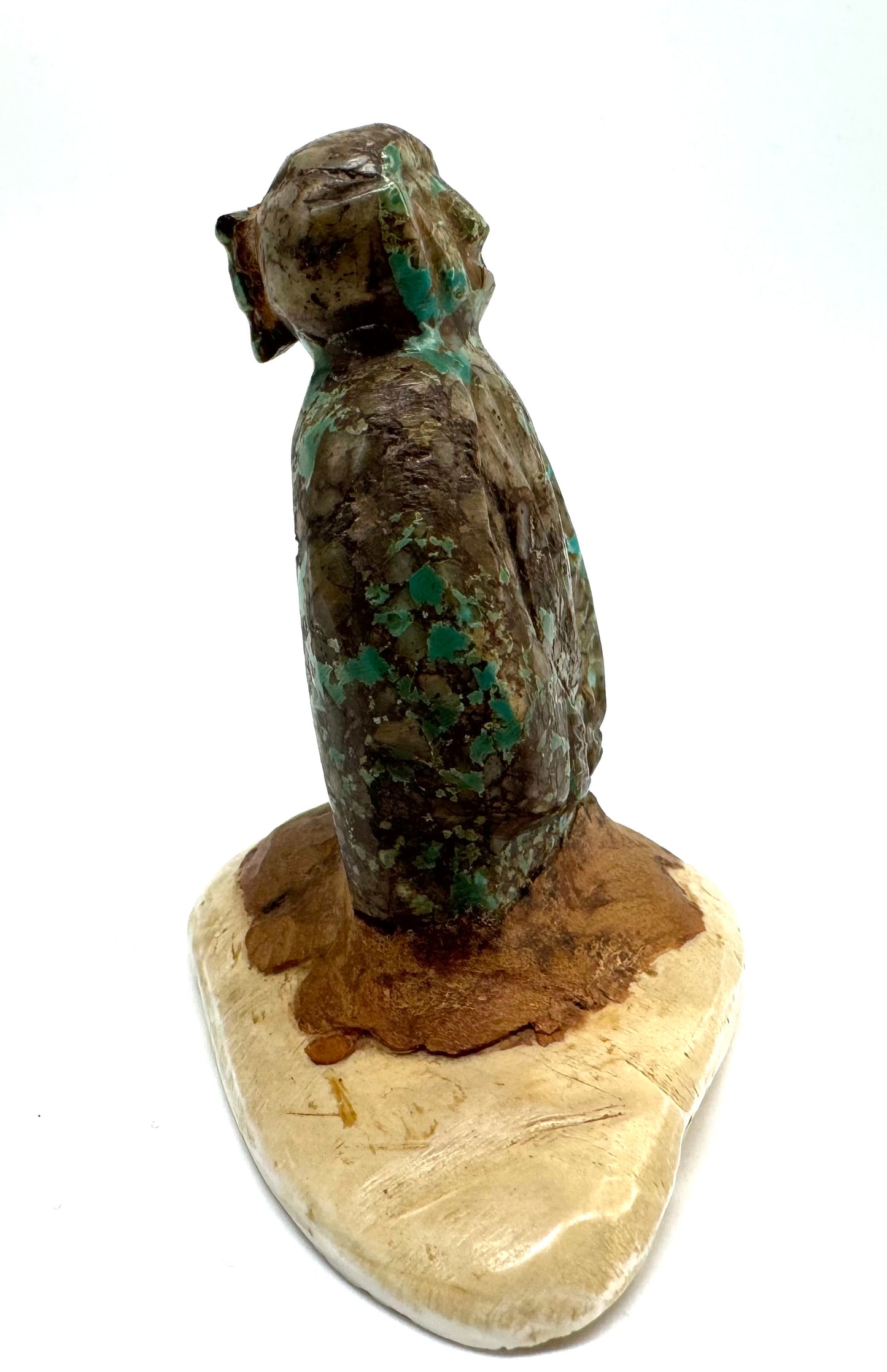 Mid Century Native Zuni Carved Turquoise Maiden Fetish By Teddy Weahkee (d.)