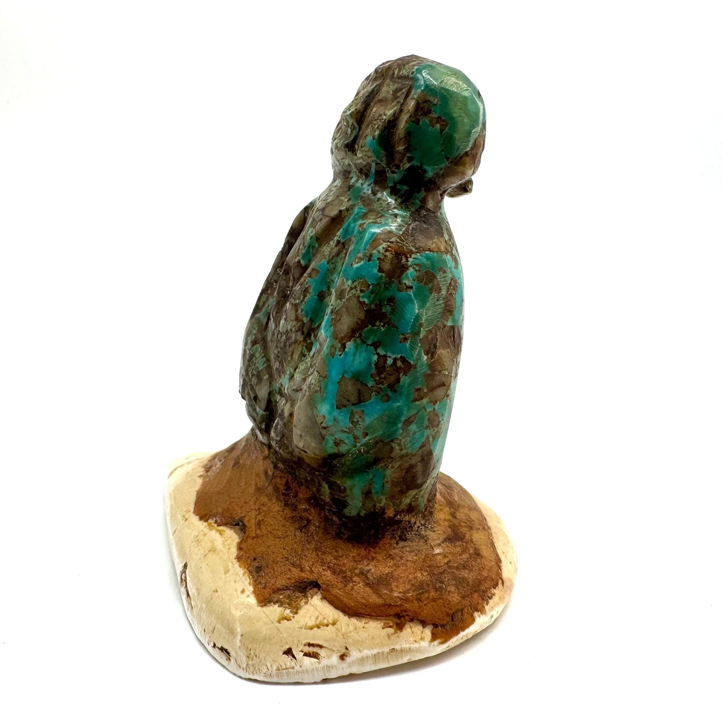 Mid Century Native Zuni Carved Turquoise Maiden Fetish By Teddy Weahkee (d.)