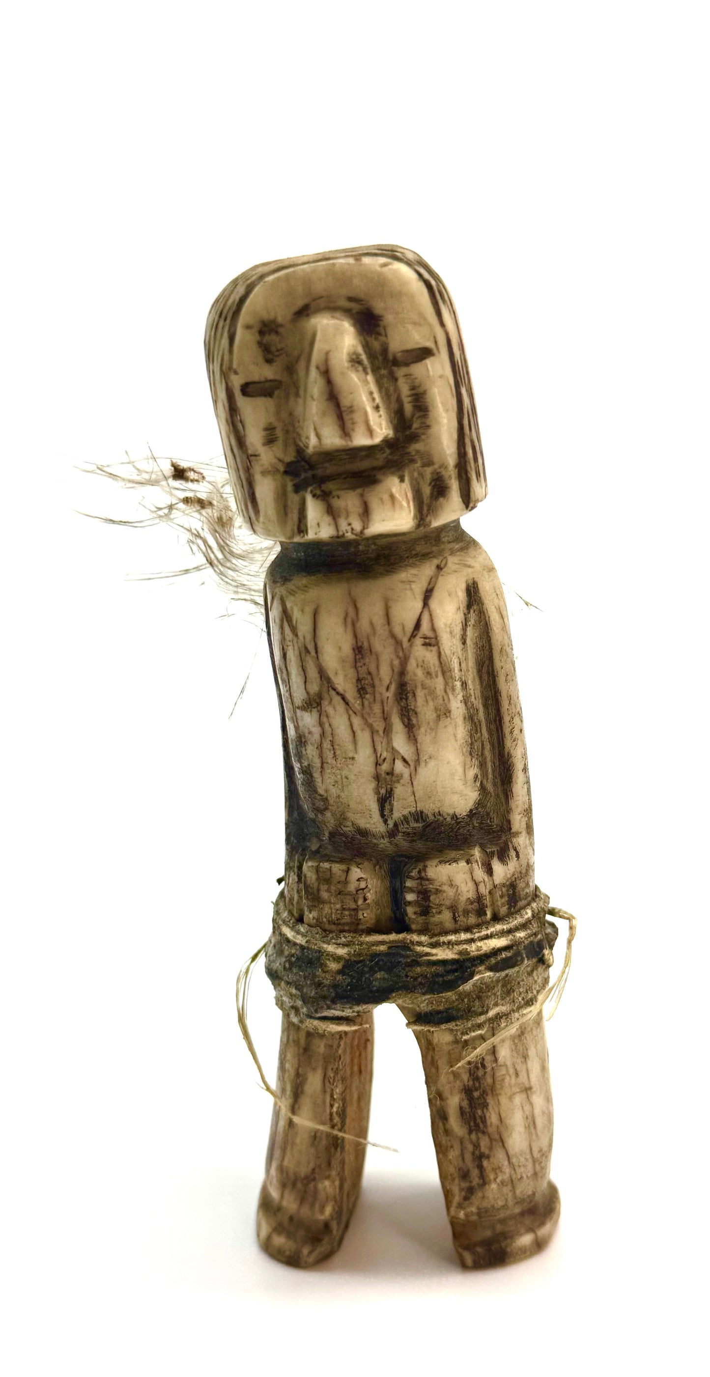 Finest Mid Century Native Zuni Carved Deer Antler Maiden Fetish By Teddy Weahkee (d.)