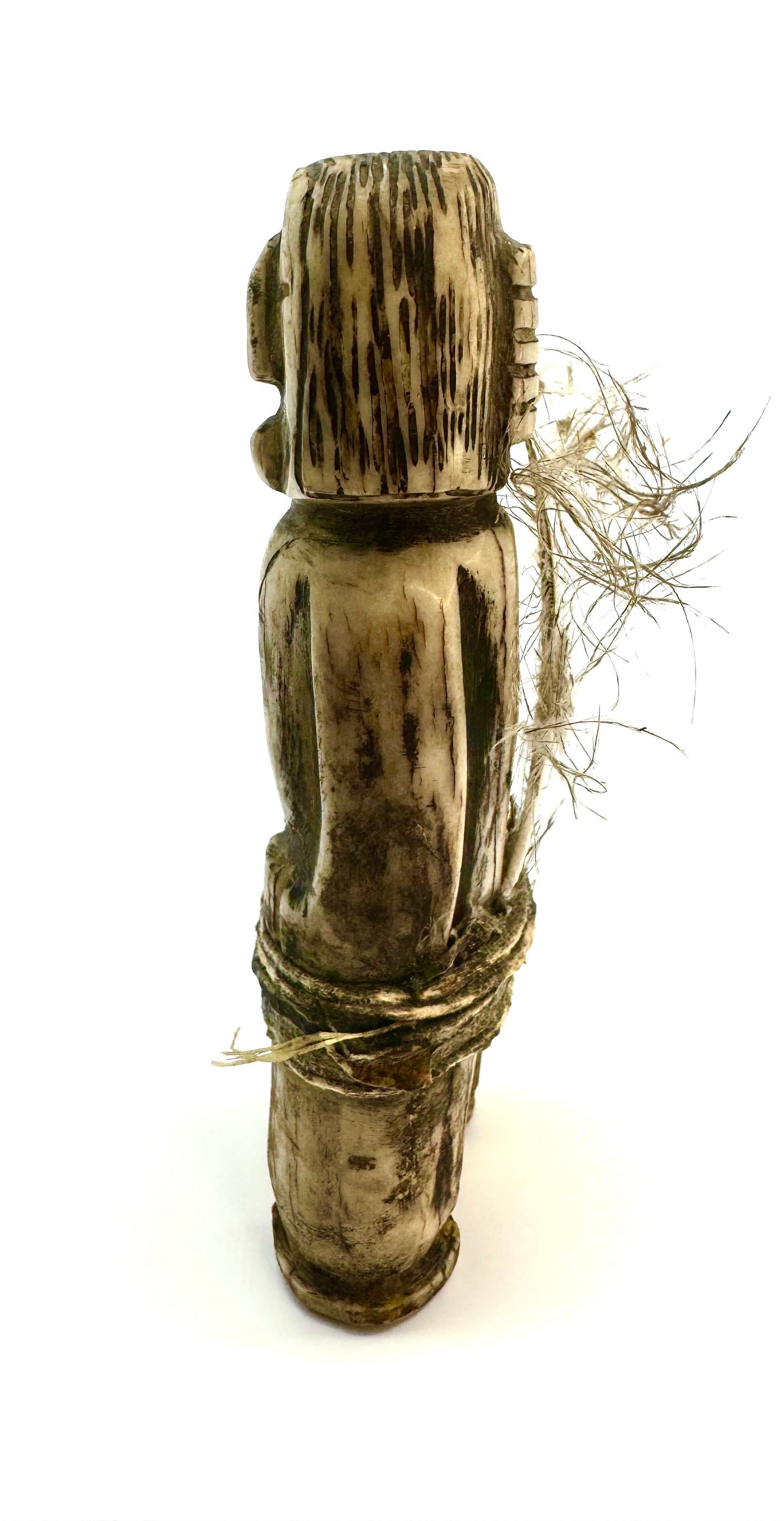 Finest Mid Century Native Zuni Carved Deer Antler Maiden Fetish By Teddy Weahkee (d.)