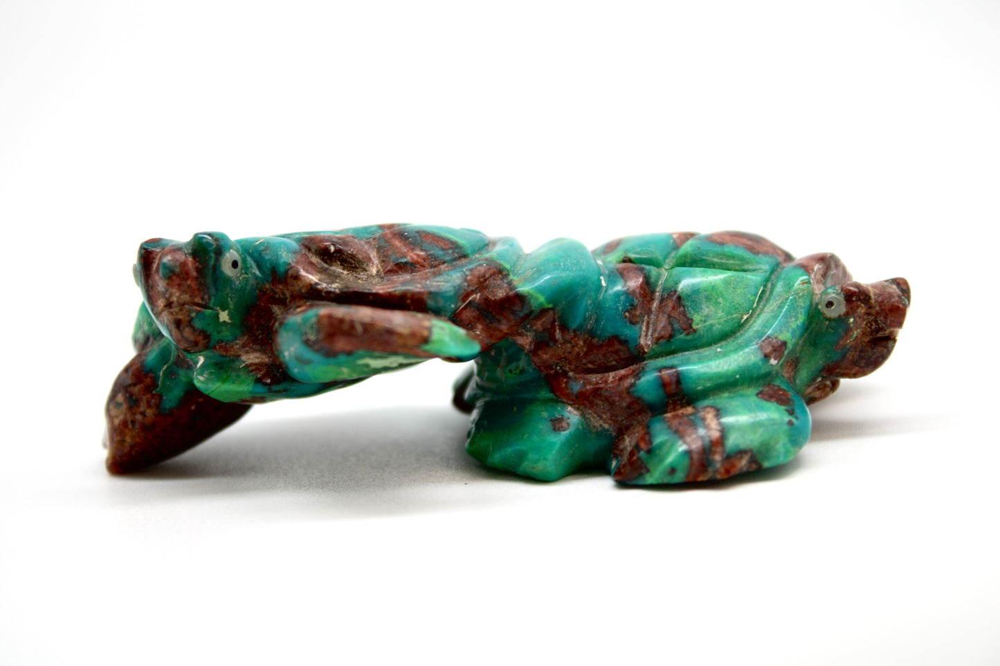 Finest Native Zuni Carved Royston Turquoise Turtle Pair Fetish Signed By Ron Laahty (d.)