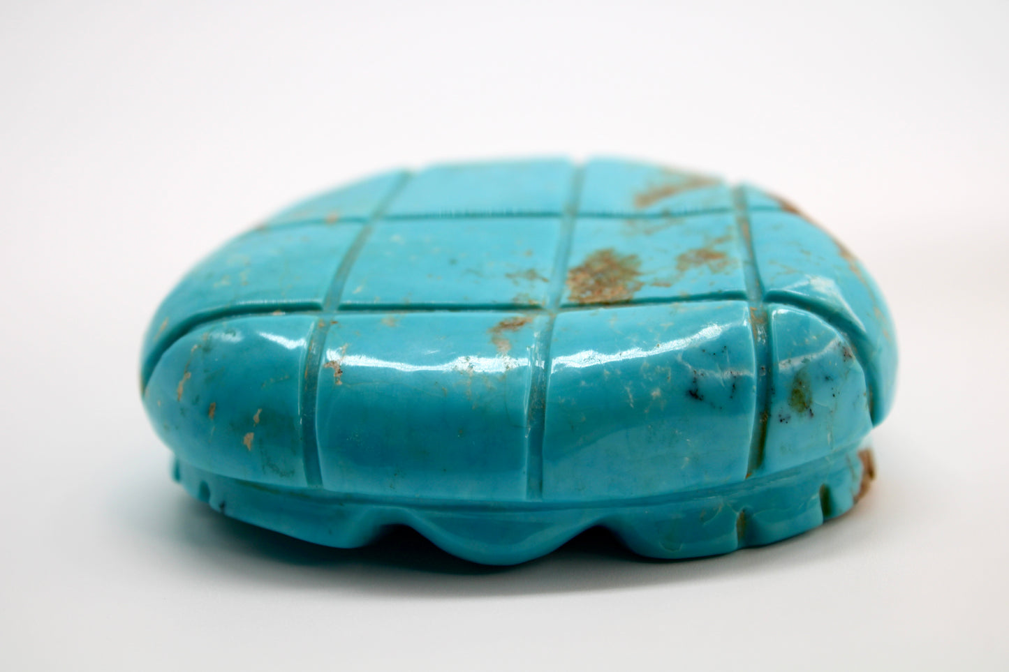 1970s Native Zuni Carved Cripple Creek Turquoise Turtle Fetish Pete & Dinah Gasper