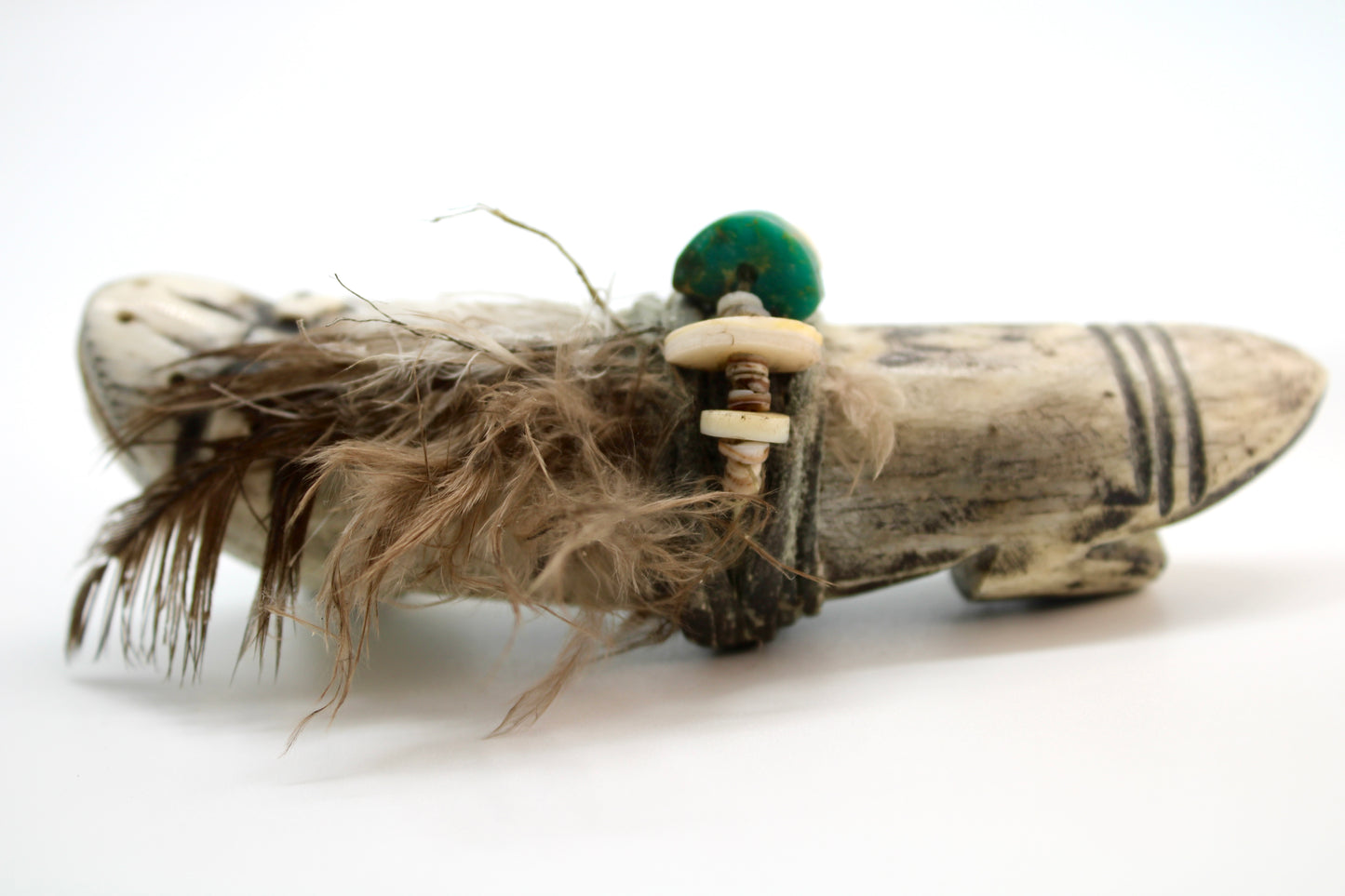 Finest Mid Century Native Zuni Carved Deer Antler By Teddy Weahkee (d.)