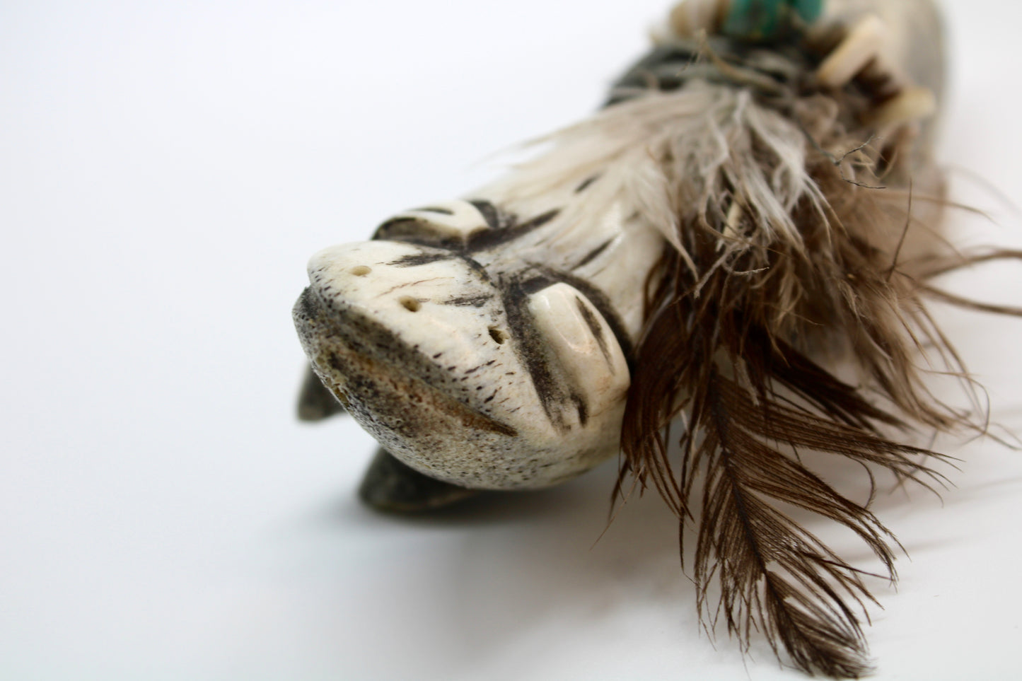 Finest Mid Century Native Zuni Carved Deer Antler By Teddy Weahkee (d.)