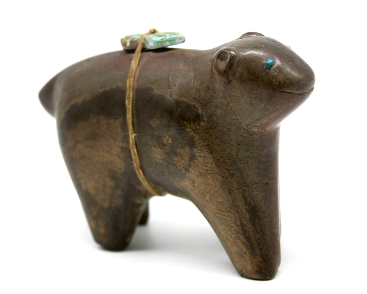 Finest Mid Century Native Zuni Carved Stone Bear Fetish By Theodore Kucate (d.)