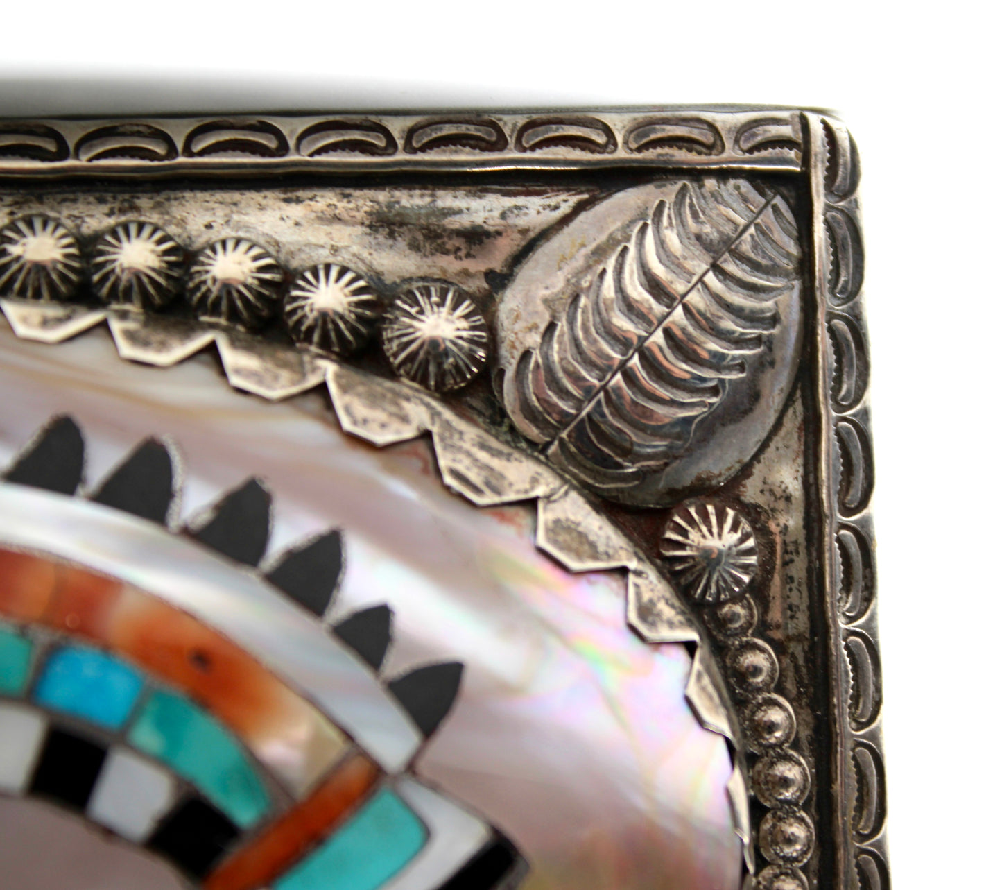 Museum Quality Native Zuni Shell & Multistone Inlay Rainbowman Buckle By Robert Leekya