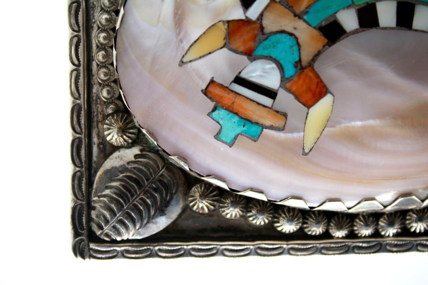 Museum Quality Native Zuni Shell & Multistone Inlay Rainbowman Buckle By Robert Leekya