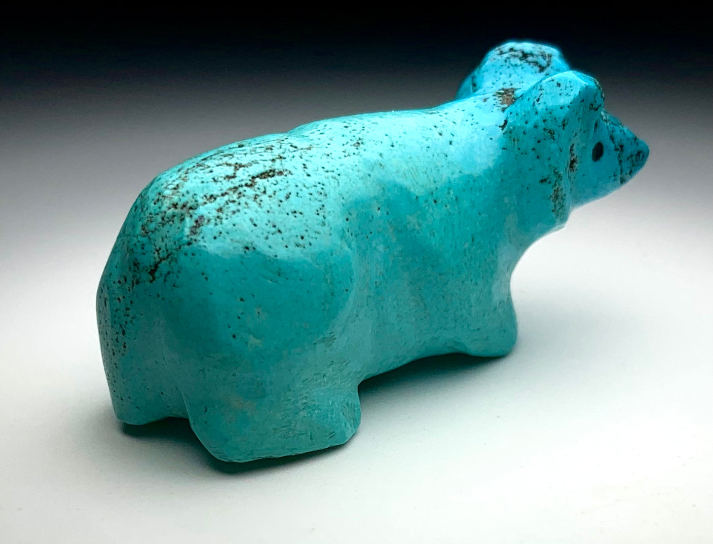 Mid Century Native Zuni Carved Turquoise Ram Fetish By David Tsikewa (d.)