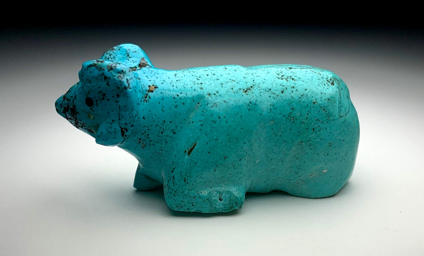 Mid Century Native Zuni Carved Turquoise Ram Fetish By David Tsikewa (d.)