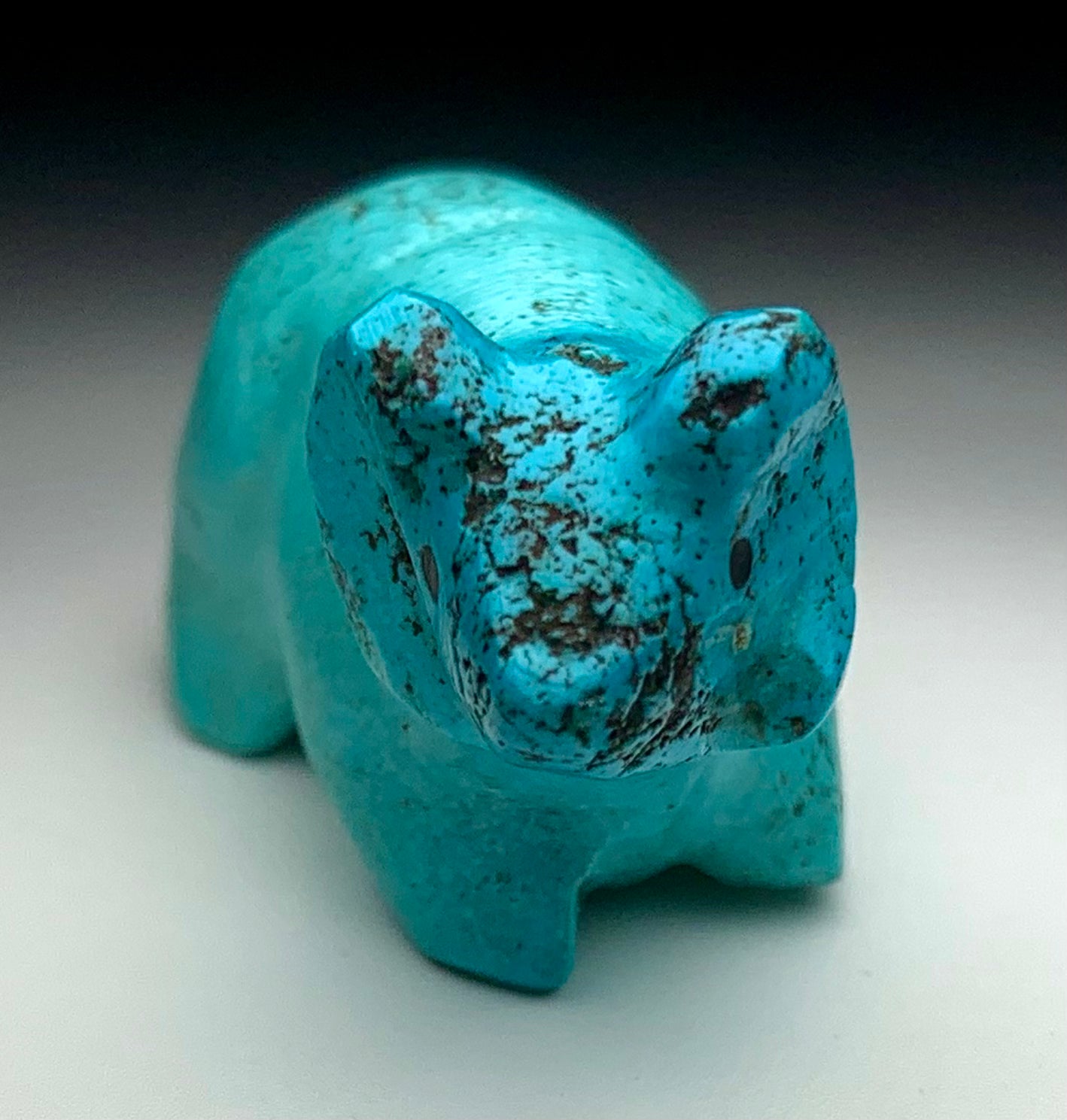 Mid Century Native Zuni Carved Turquoise Ram Fetish By David Tsikewa (d.)