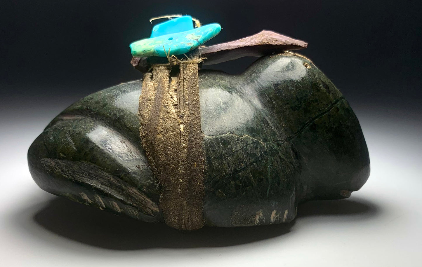 Mid Century Native Zuni Carved Serpentine Frog Fetish By Teddy Weahkee (d.)