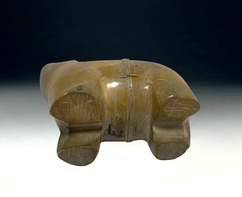 1970s Native Zuni Carved Travertine Bear Fetish By Sarah Leekya (d.)