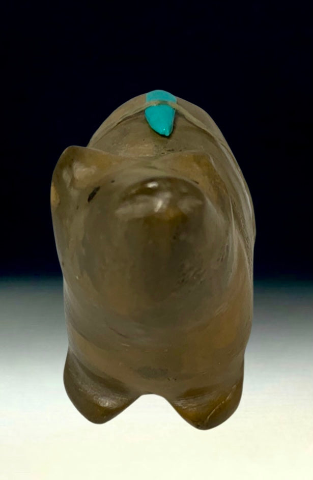 1970s Native Zuni Carved Travertine Bear Fetish By Sarah Leekya (d.)