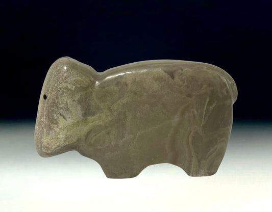 1970s Native Zuni Carved Stone Bear Fetish By Aaron & Thelma Sheche (d.)