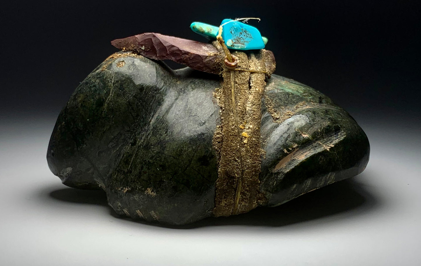 Mid Century Native Zuni Carved Serpentine Frog Fetish By Teddy Weahkee (d.)