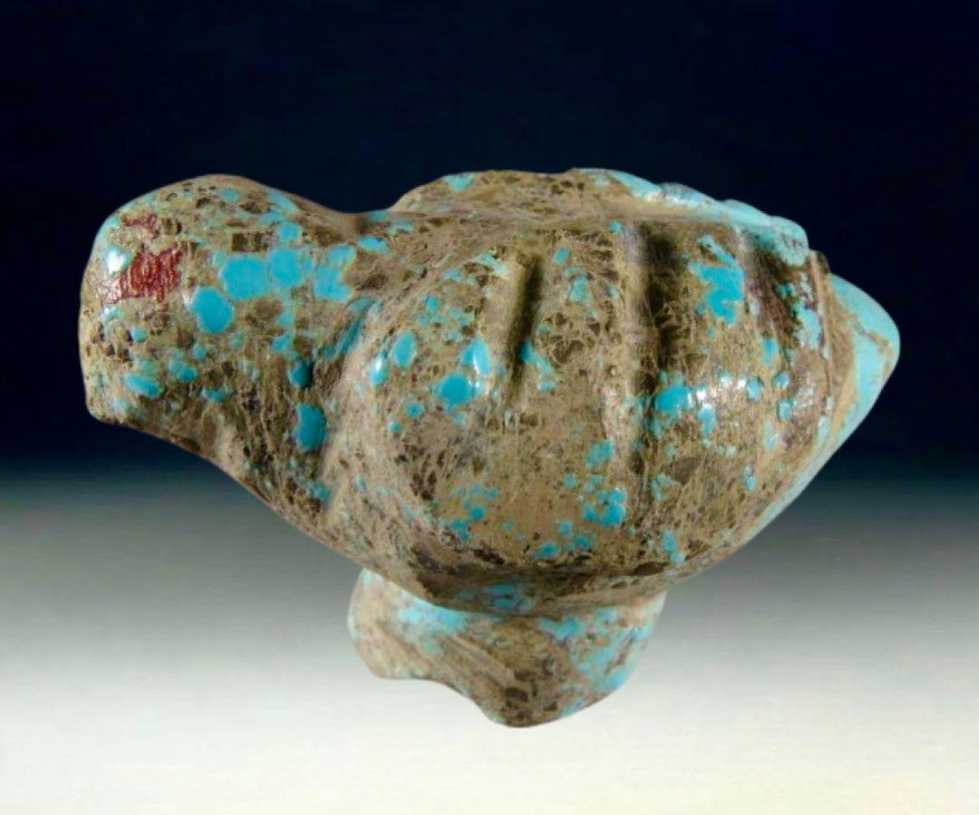 1970s Native Zuni Cripple Creek Turquoise Nugget Bird Fetish By Sarah Leekya (d)