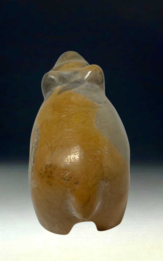 1970s Native Zuni Carved Travertine Bear Fetish By Alice Homer (d.)