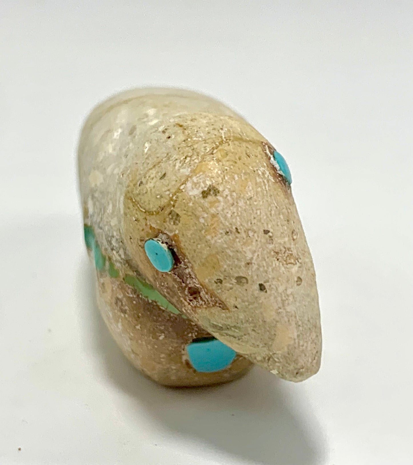 1990s Native Zuni Carved Stone Bird Inlay Fetish By Lorandina Sheche